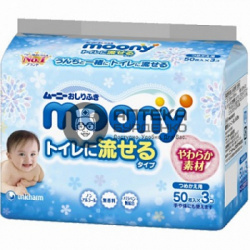 Фото товара Влажные салфетки Moony для детей (50 штук)
